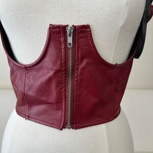 Red faux leather corset.‎ Y2K 90s 2000s.